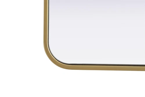 Elegant Decor Contour Metal Square Mirror 24X24" Brass - Picture 5 of 7