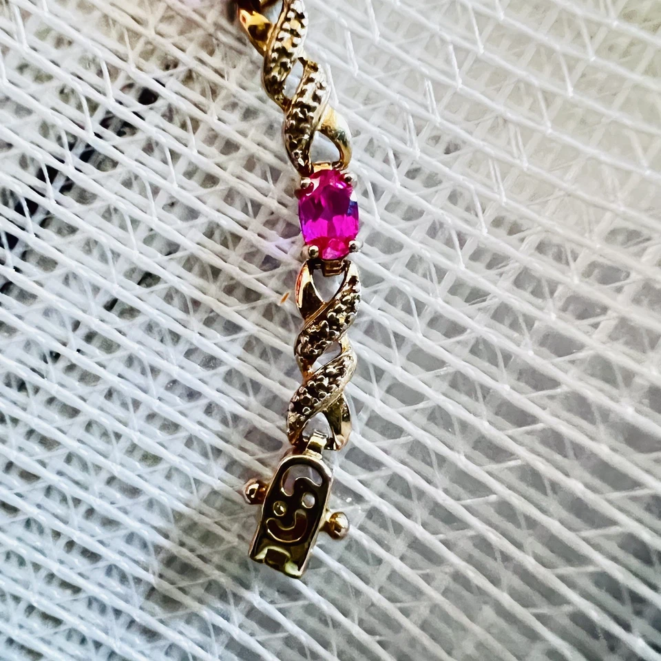 Brazalete Ross Simons Oro 18k Sobre Plata de Ley 925 Zafiro 7." Foto 2 de 4