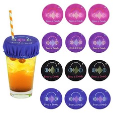 12PCS Drink Covers Anti Spill Cup Lids With Straw Hole Reusable Party Protector