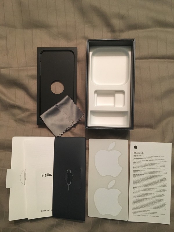 iPhone 5 **BOX ONLY** 64GB Black w/Stickers/Instructions/Pin - in Excellent Cond