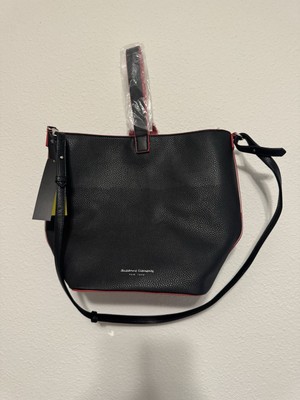 Suzanne Clemente Black Pebbled Shoulder Bag Contrast Trim Silver Magnetic