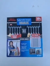 Wonder Hanger Max 10 Pack Gray Increases Closet Space Storage Organizer