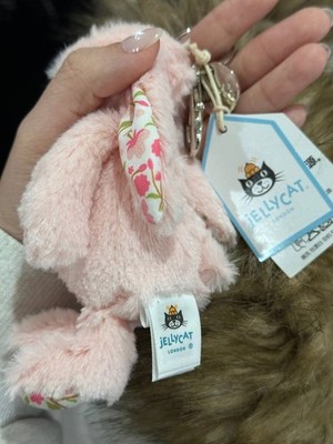 Cute Jellycat Blossom Pink Bunny Petal Plush Bag Charm Rabbit