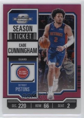 2023 Panini Contenders Optic Season Ticket Pink Prizm 12/75 Cade Cunningham 0g4t