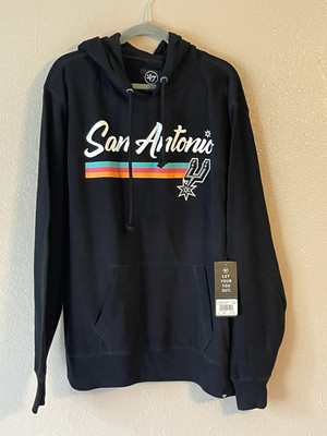 Men s 2XL NWT San Antonio Spurs  47 Brand MVP Headline Pullover Hoodie Black