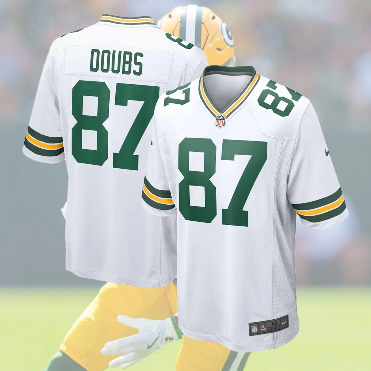Stitched Doubs #87 Green Bay Player Name & Number Gift Fan
