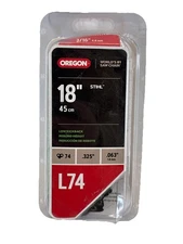 Oregon 18” L74 Chainsaw Chain For Stihl 74 Link .325 Pitch .063 Ga Low Kickback