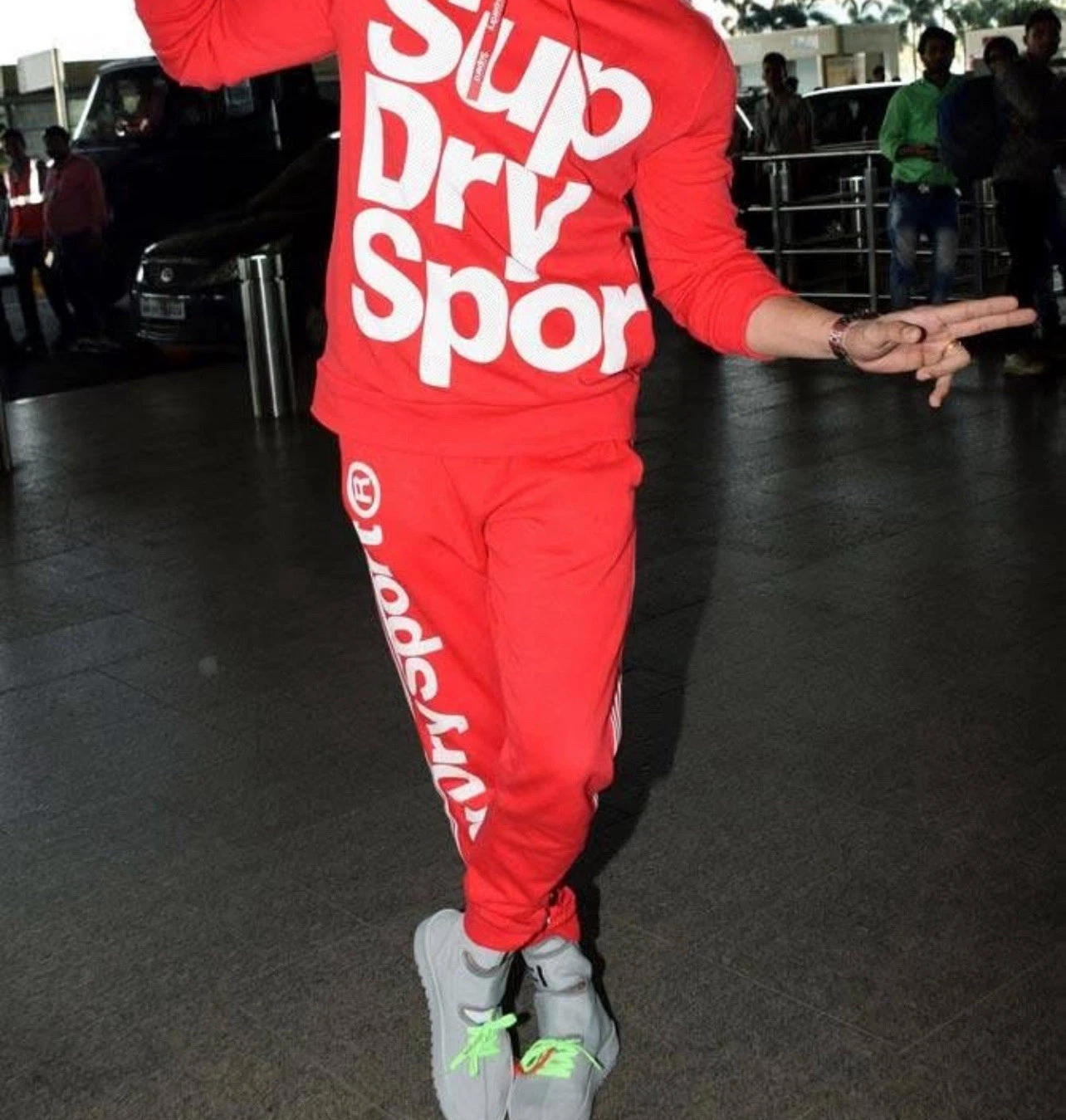 Mens Super Dry Red Sweatsuit Sweatshirt Joggers Pants Track Suit Large