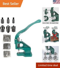 Heavy Duty Hand Press Eyelet Grommet Machine Punch Tool Kit – 3 Size Dies & 1...