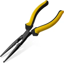 Hanpex-9 inch Fishing Pliers with 9" Split Ring Nose, Black and Yellow 