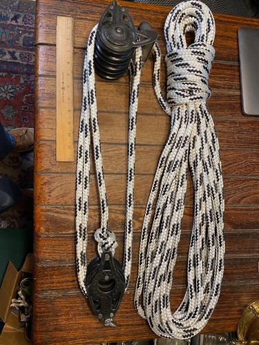 Harken Carbo 75mm 5:1 Low Profile Block/Tackle,Mainsheet/Vang w/60' of 1/2" Line