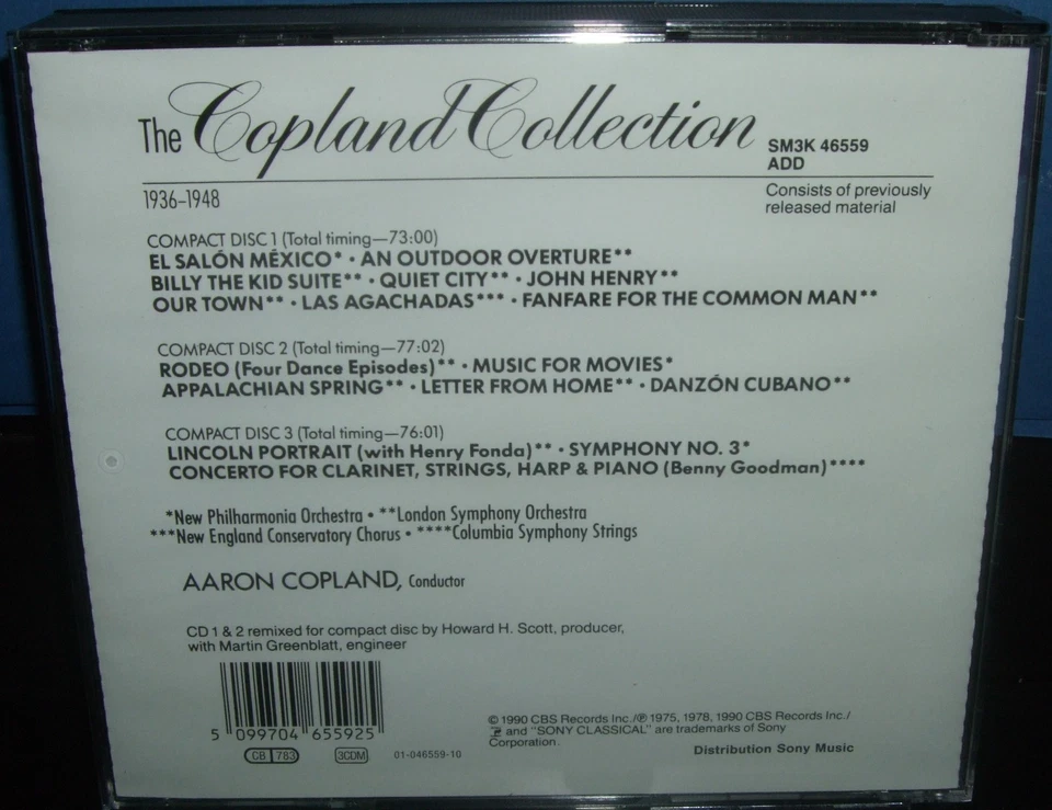 Copland Collection Orchestral & Ballet Works 1936-1948 Sony 3CD Box Set Austria - Image 2 of 4