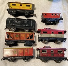 Marx Train Car Lot 7 Cars All Metal Cars
