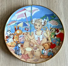 Carol Lawson Franklin Mint Porcelain Decorative Plate 1990 "Sand Castles"
