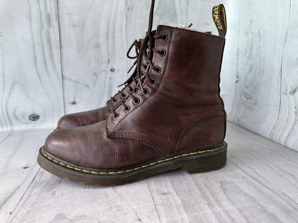 Men Dr. Martens Boots Brown Leather 42