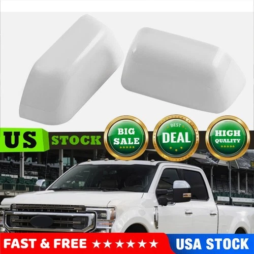White For 2017~2022 2023 2024 Ford F250 F350 Super Duty Top Tow Mirror Cover Cap