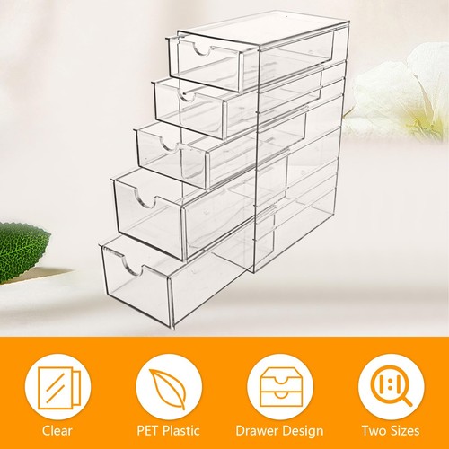 Clear Plastic Hair Accessory Storage Organizer, 5-Drawer Hair Accessory Box f... - 第 4/7 張圖片