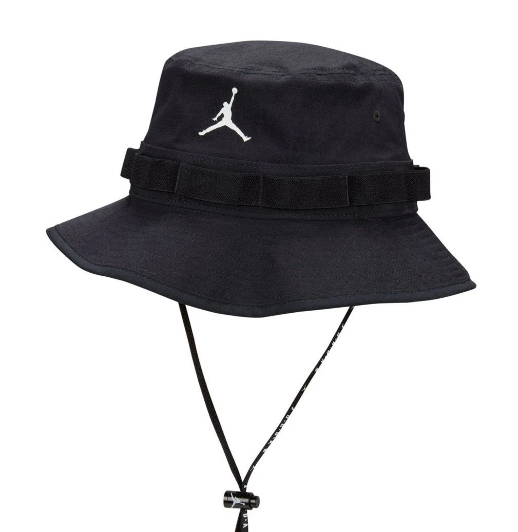 NIKE Jordan Jumpman Apex Bucket Hat Cap Black/White Size MEDIUM HM5753-010 NEW