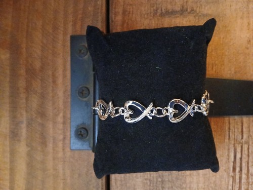 Stirling Silver Hallmarked Love Hearts Bracelet Similar to Tiffany Elsa Peretti - Picture 1 of 5