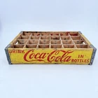 Vintage 1961 Drink Coca-Cola In Bottles 24 Bottle Wood Crate Yellow Chattanooga