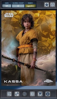 Kassa Gold 50cc Legendary Star Wars Card Trader Chrome Sapphire