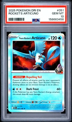 Team Rocket's Articuno #51 Destined Rivals - Holo PSA 10 - GEM MINT
