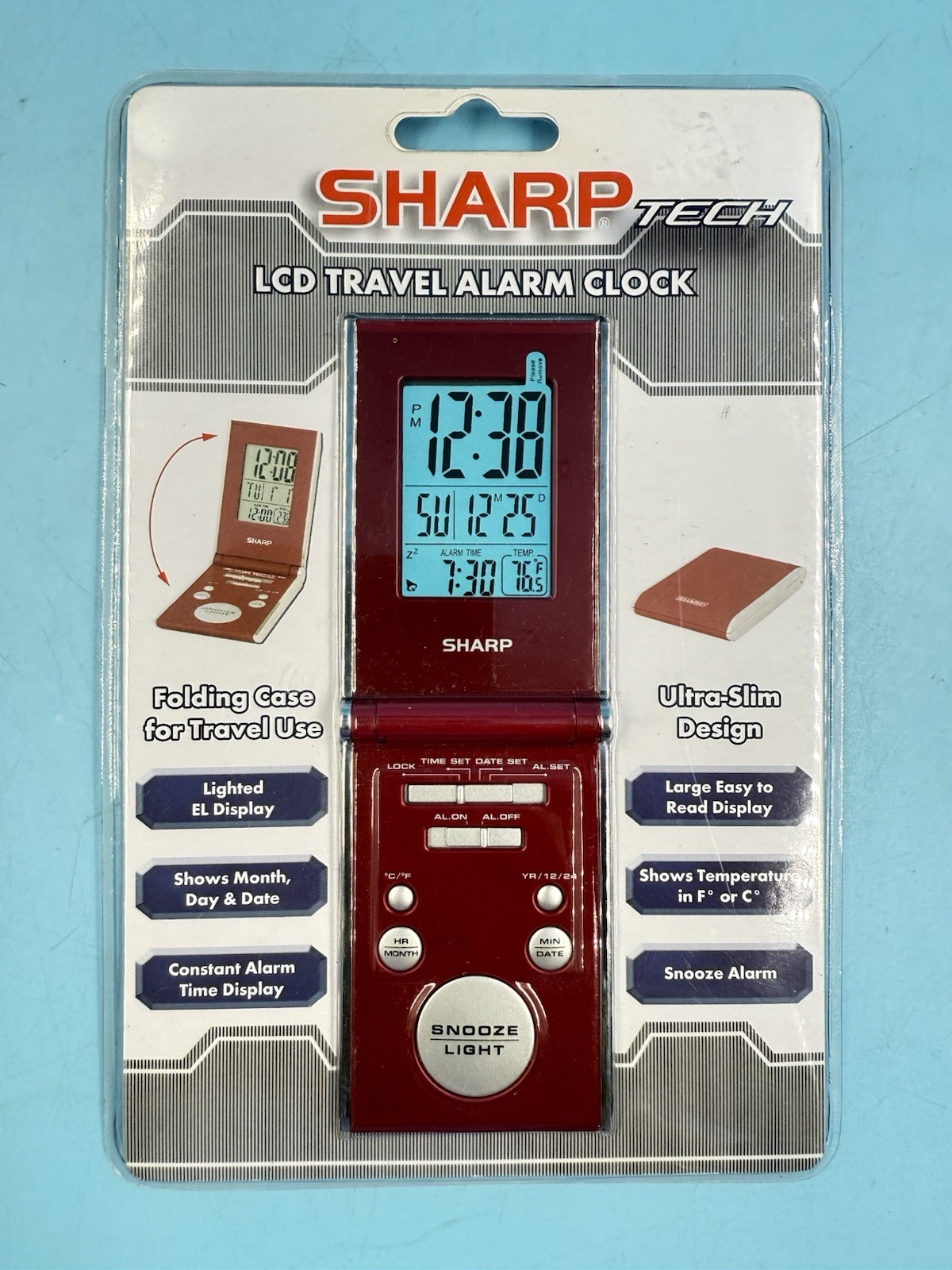 Sharp LCD Travel Alarm Clock NWT