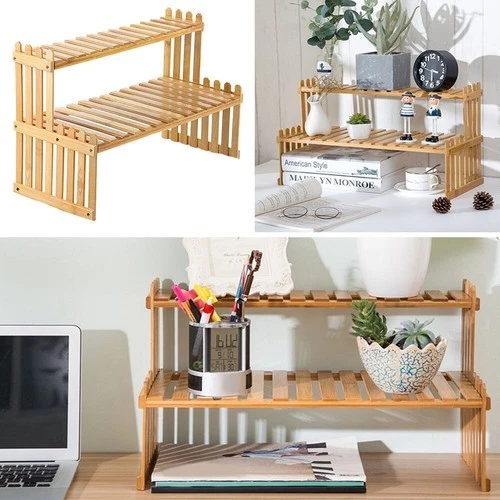 Wooden Two Tier Plant Stand Shelf, photo 2