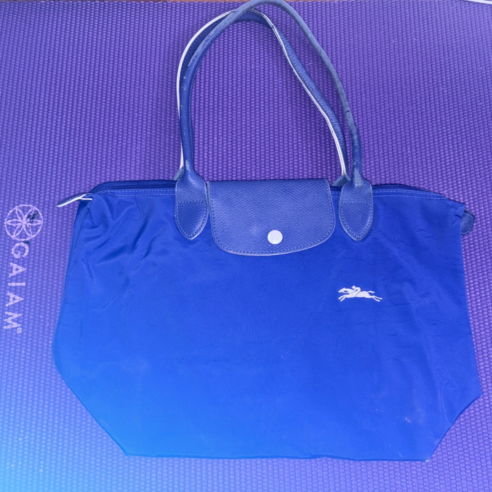 Cobalt Blue Longchamp Medium Le Pliage Club Shoulder Tote