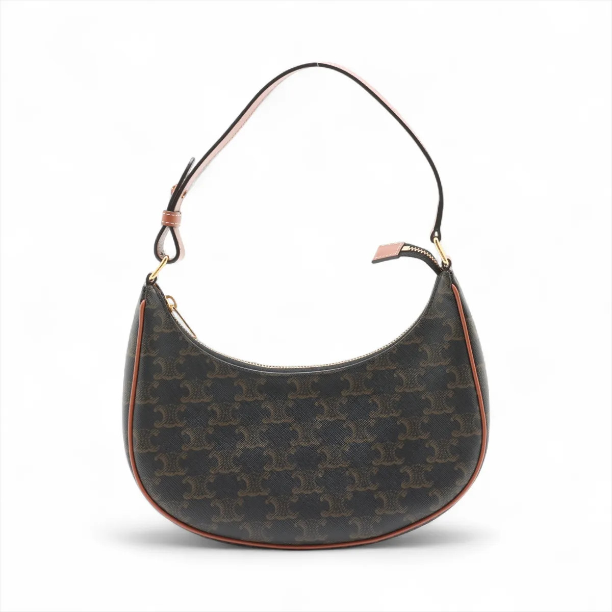 Celine Triomphe Ava PVC & leather Shoulder bag Brown x black