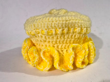 Vintage Hand Crocheted Yellow Toilet Paper Ho...