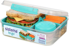Sistema Bento Box Lunch 1.65L Minty Teal Food Storage Container with Compartment
