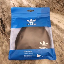Adidas Masks Face Covers 3 Pack Black White Trefoil 3 Stripe Logo New Package L
