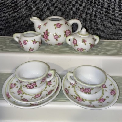 Mini Tea Set - Delton ROSES Partial Set 9 Pieces READ Description