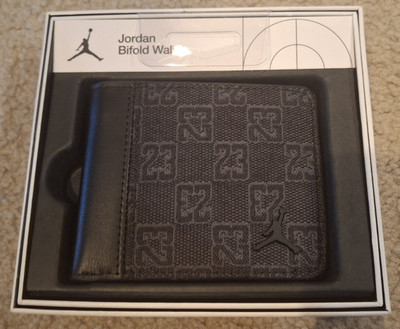 Nike Jordan Monogram Bifold Wallet Black Men New $65, MA0934-023