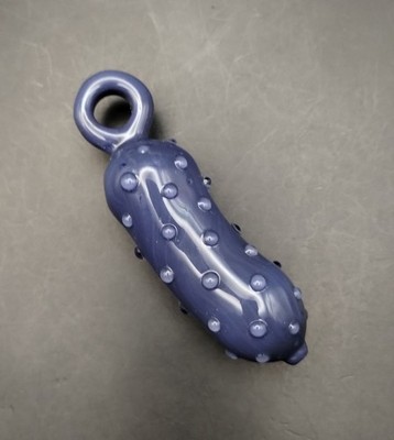 Bold Purple Pickle Glass Pendant - (Subconscious Design) USA