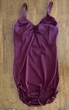 Kelle Girls Teen maroon sleeveless dance leotard MPN K2T2