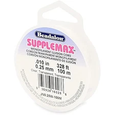 Supplemax illusion beading cord, 0.25 mm / 0.010 in, clear monofilamen