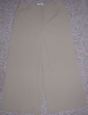 TALBOTS Tan Flat Front Wide Leg Low Waist Dress Cropped Ankle Pants Size 6 NWT