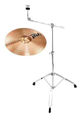 PAISTE 14'' PST 5 MEDIUM CRASH SCHLAGZEUG DRUM BECKEN STÄNDER CYMBAL STATIV SET