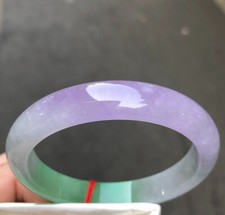 Certified Natural Grade AAA Ice Green Burmese Jade jadeite bracelet bangle 57MM