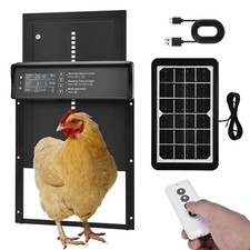 Automatic Chicken Coop Door Solar Powered Poultry Gate w/ Light Sensor/ Timer