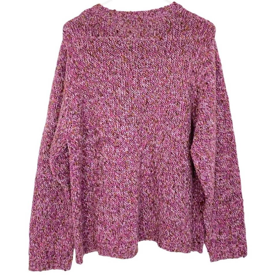 Suéter Grueso Vintage Años 90 Para Mujer Talla XL Haband Cuello Redondo Pullover Rosa Mezcla Foto 2 de 4