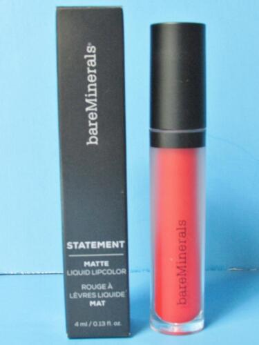 Bare Escentuals bareMinerals DICHIARAZIONE LIPCOLOR LIQUIDO OPACO ROSSETTO FUOCO NUOVO CON SCATOLA - Foto 1 di 1