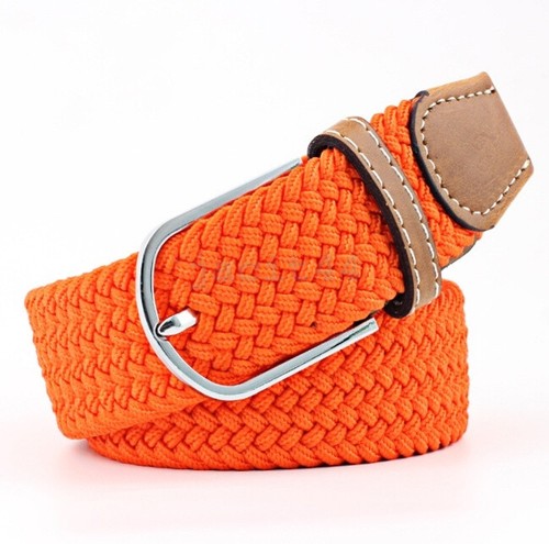 Mens Elastic Braided Belt Woven Canvas Stretch Waistband Adjustable Buckle Strap - Picture 19 of 74