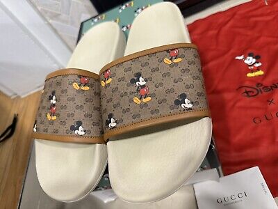 Gucci x Disney GG Supreme Mickey Mouse Slides Sandals Size Gucci x Disney GG Supreme Mickey Mouse Slides Sandals Size