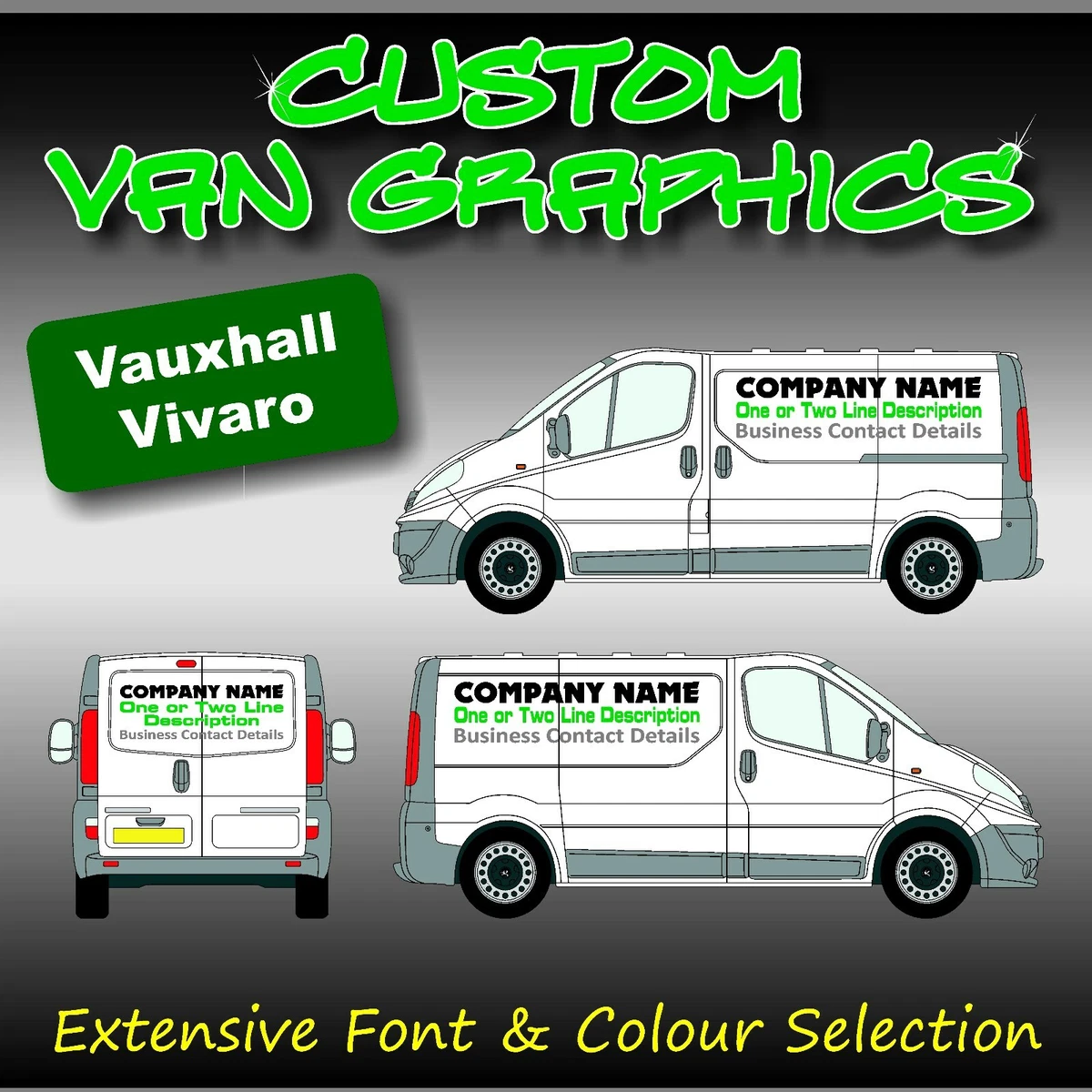 Van Graphics Sign Writing Vehicle lettering signs Vauxhall Vivaro