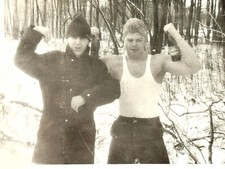 Shirtless Muscular Athlete Winter Gay Interest Vintage Photo 1990