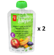 PC Organic Apple, Prunes  Butternut Squash Strained Baby Food- 8 Months 2 Packs