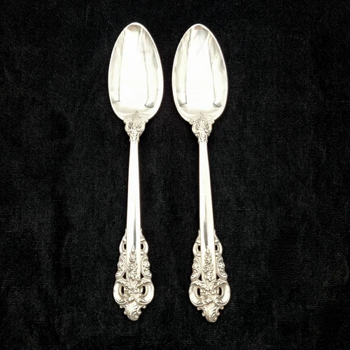 2 Wallace Grande Baroque 6 1/4" Teaspoons 1941 Sterling Silver No Monogram